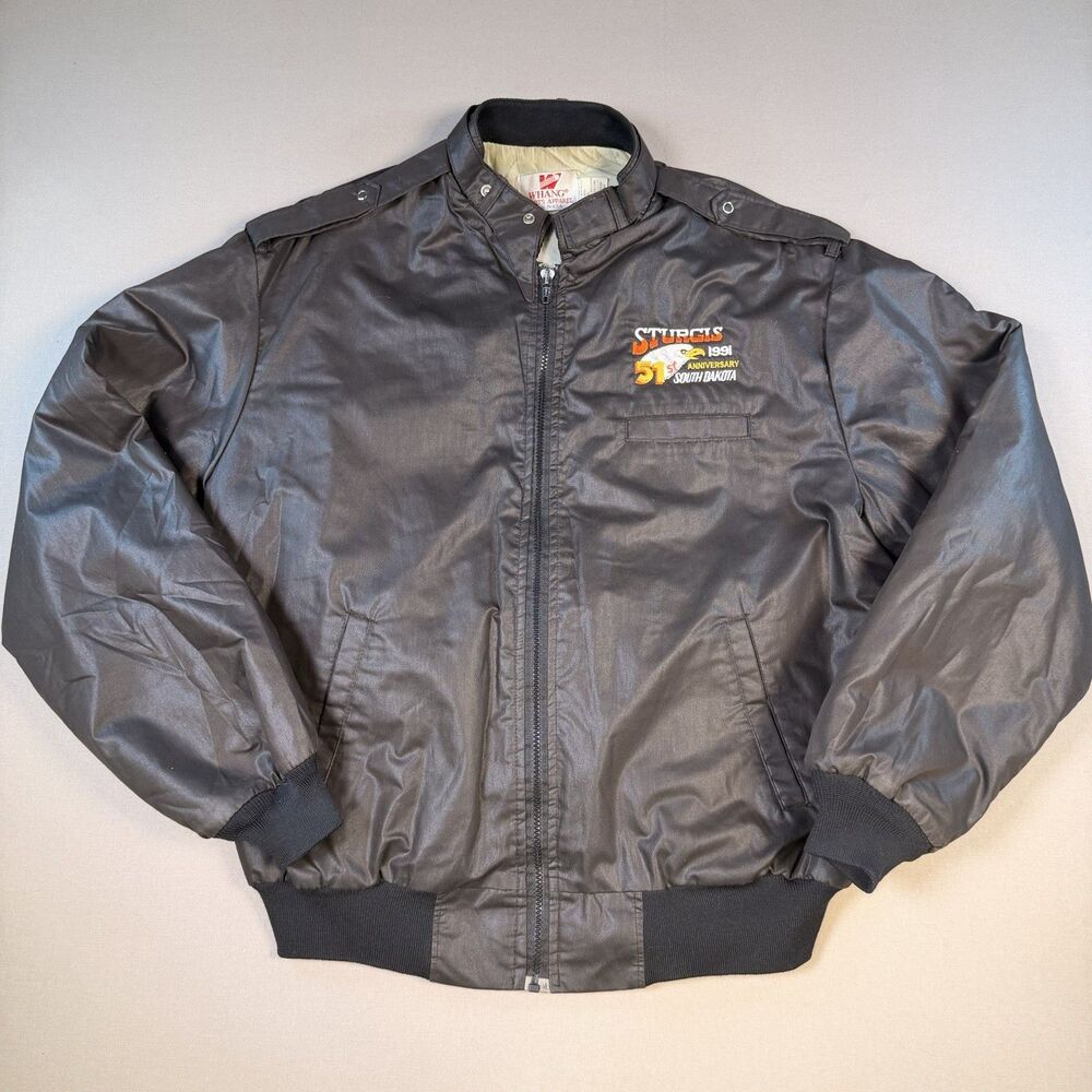 Vintage 1991 South Dakota Sturgis Jacket Whang Sports Bomber Size XL Made in USA